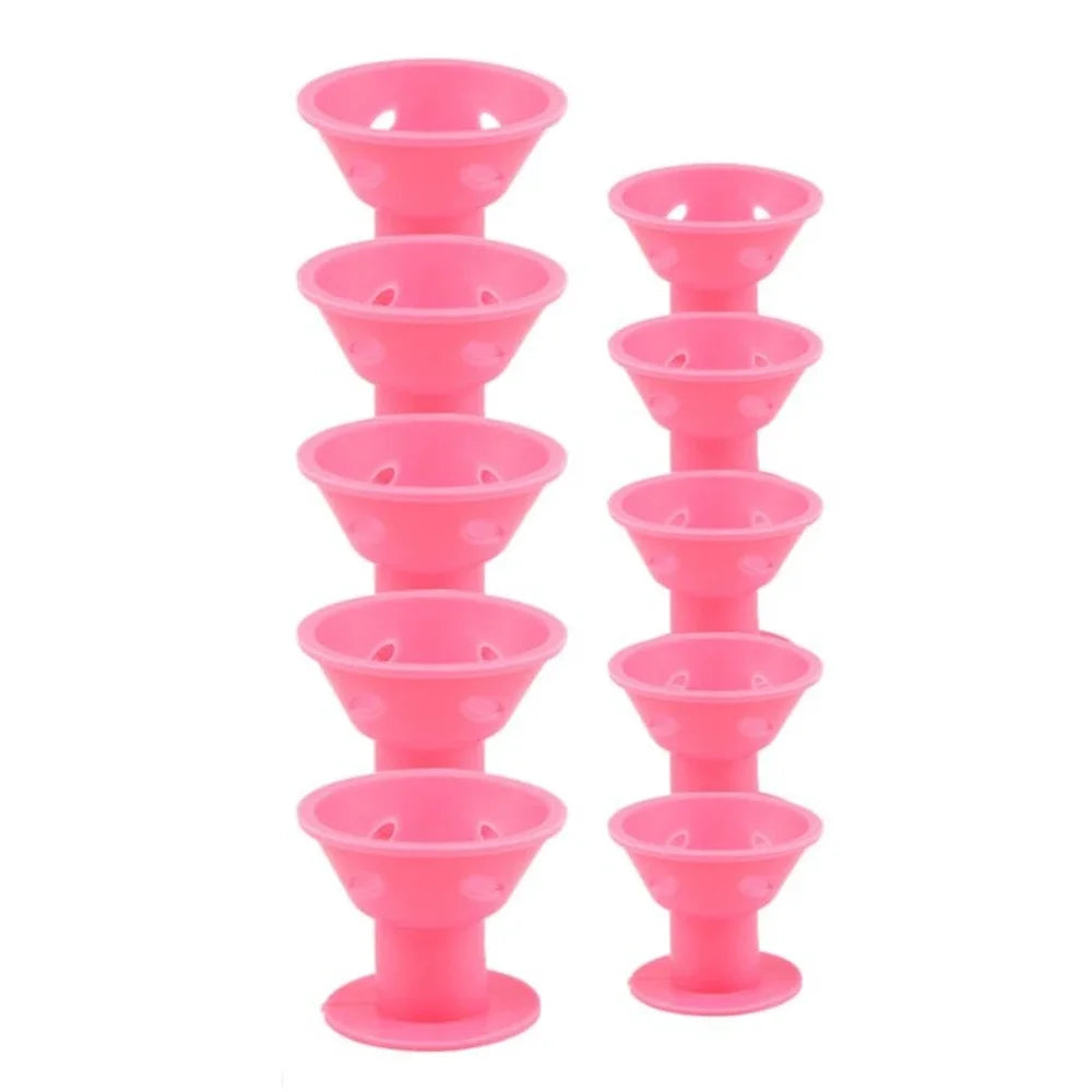10pcs Heatless Hair Curlers Set | Soft Silicone No Heat Hair Rollers for Sleeping detail view