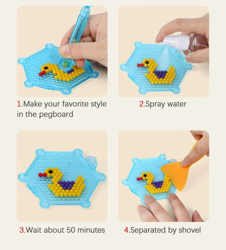 600Pcs box Hama Water Beads Spray Magic Beads Educational Perler perlen beads Puzzles alternate view