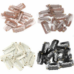 10 Pcs/set U 3.2cm 2.7cm Wig Clips Snap for Human Hair Extensions/Weaving Extensions Medium Professional Salon Accessories Clips