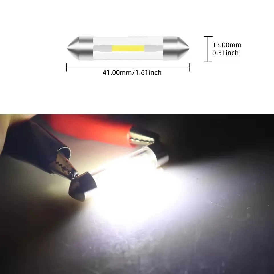 12V Car Reading Lamp | Double-Point LED Interior Light for C5W Bulb Upgrade close-up view