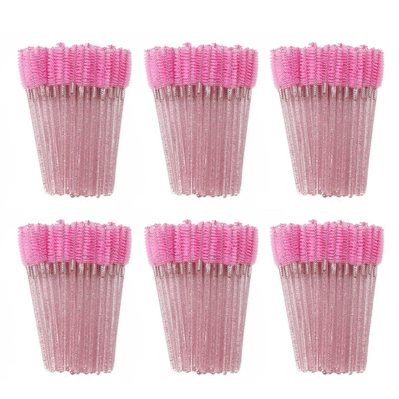 ANNAFRIS 50Pcs Eyelash Brush Soft Head Spiral Crystal Eyebrow Brush Lash Extension Brush detail view