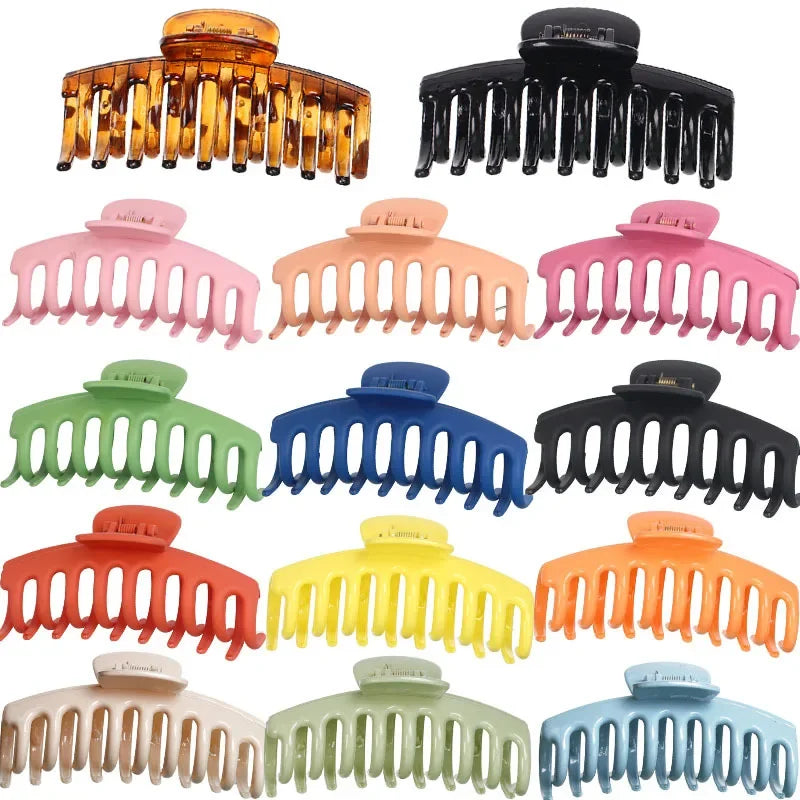 Korean Solid Large Hair Claws Elegant Frosted Acrylic Hair Clips Hairpins Barrettes Headwear for Women Girls Hair Accessories