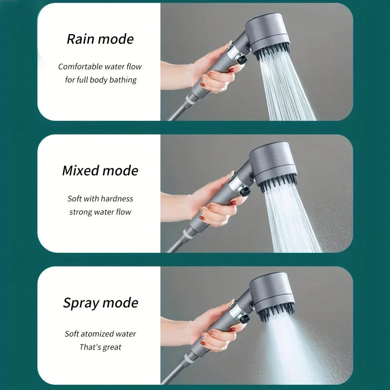 4 Modes Shower Head High Pressure Showerhead One-Key Stop Water Massage Shower Head W lifestyle view