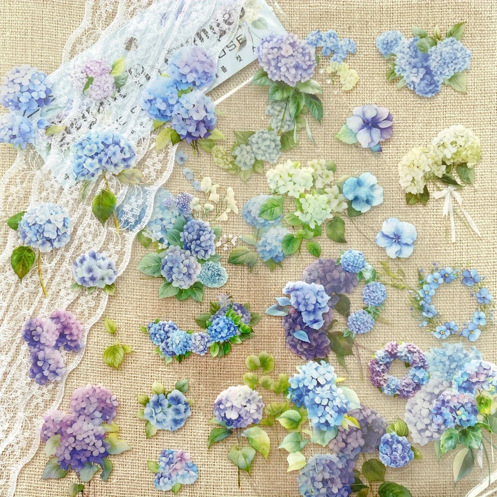 Transparent Flower Stickers Set | 6 Sheets PET Stickers for Scrapbook and Junk Journa alternate view