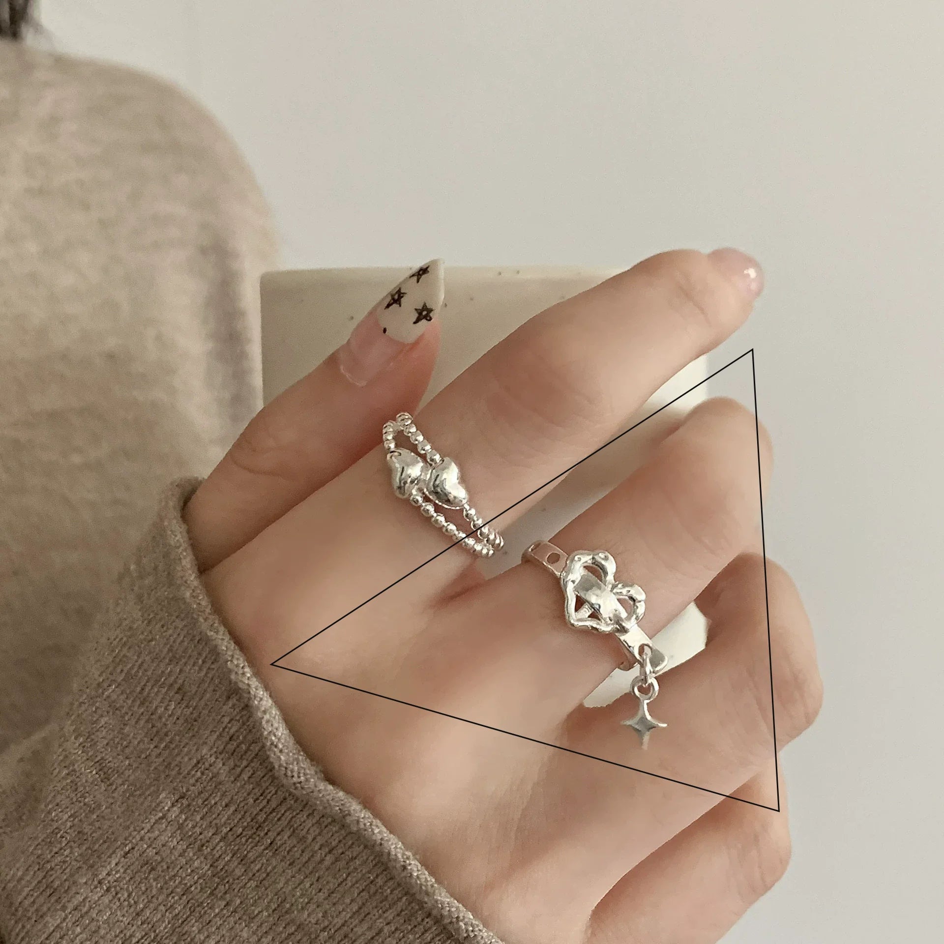 VENTFILLE 925er Sterlingsilber Blumen-Spitzenring | Koreanischer Mode-Ring mit verstellbaren Zirkonia