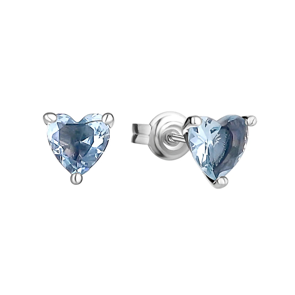 Hot selling 925 silver heart-shaped, pink,red, multi-color crystal sparkling luxury ea close-up view