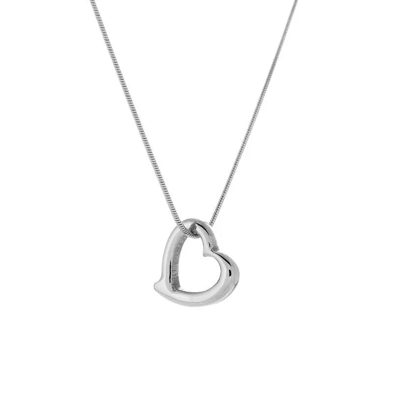 316L Stainless Steel Heart Necklace with Delicate Chain | Hypoallergenic Jewelry Gi additional angle