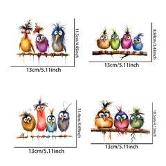 Funny Cartoon Bird Window Stickers | Self-Adhesive PVC Home Decals alternate view