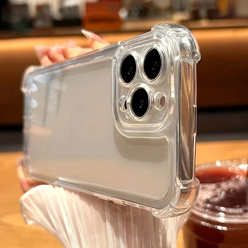 Luxury Shockproof Transparent Case For iPhone 15 14 13 12 11 16 Pro Max 15 Plus Bumper Cases Clear B