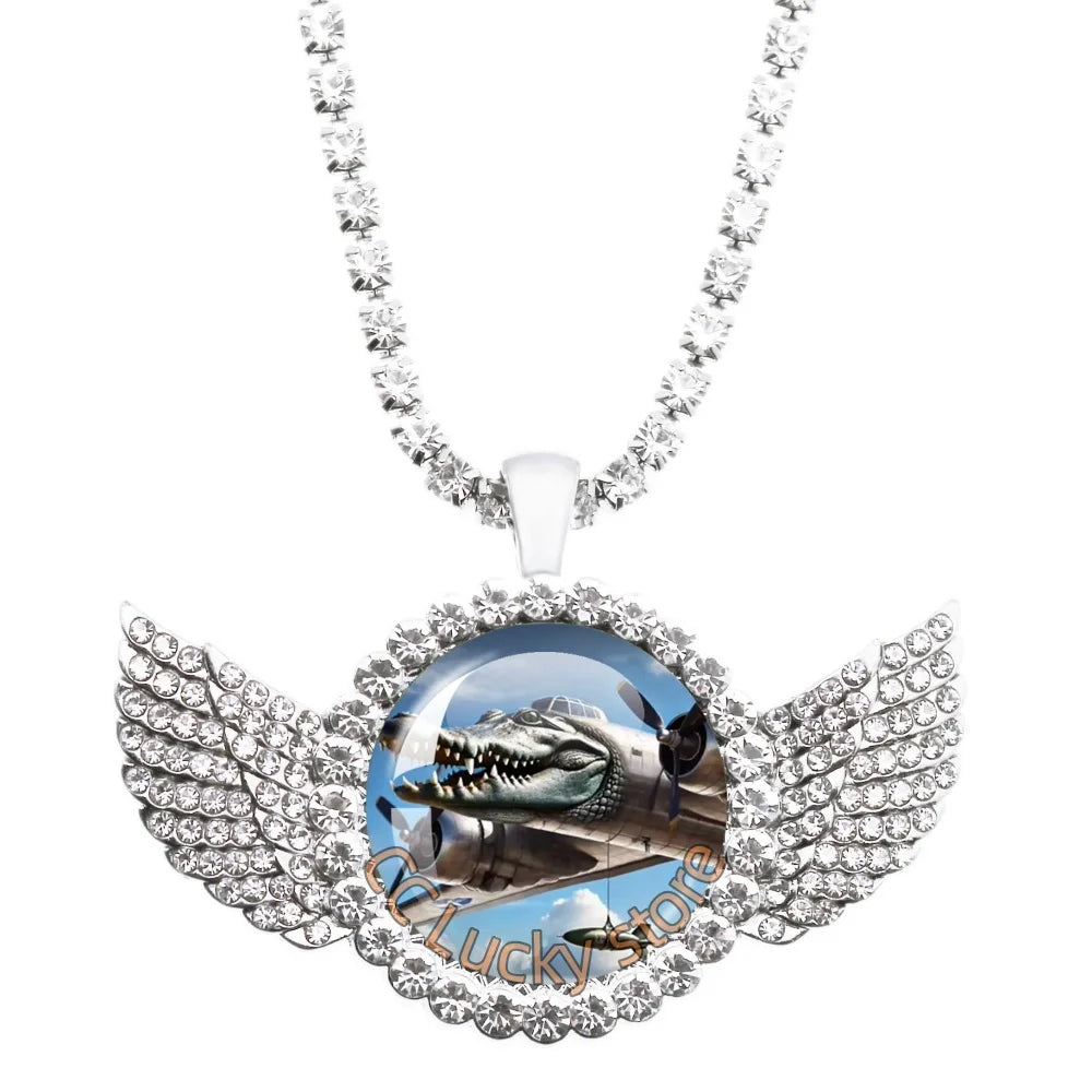 25mm Angel Wing Necklace | Italian Brainrot Pendant Funny Animal Jewelry Gift alternate view