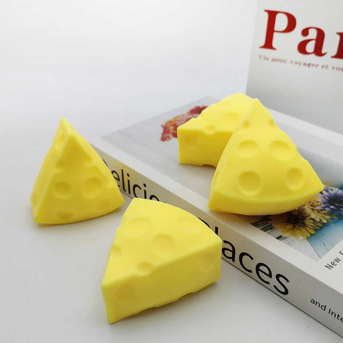 Cheese Squishy Toy | Soft Slow Rebound Stress Relief Fidget Toy for Adults lifestyle view