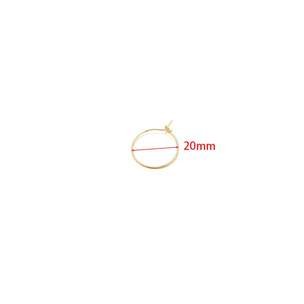 20-Piece Gold Stainless Steel Hoop Earring Wires | Bulk Jewelry Making Supplies close-up view