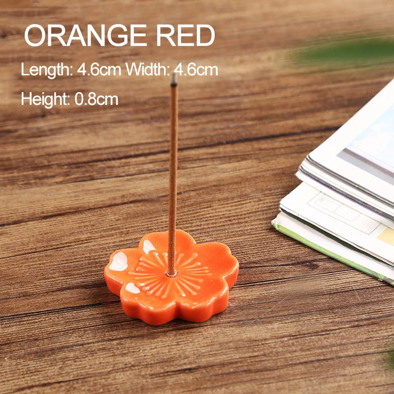 Ceramic Cherry Blossom Incense Holder | Aromatherapy Burner for Home & Office lifestyle view