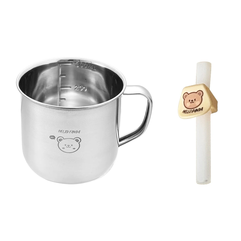 Stainless Steel Kids Water Cup with Handle | 300ml Anti-Scald Mini Mug additional angle