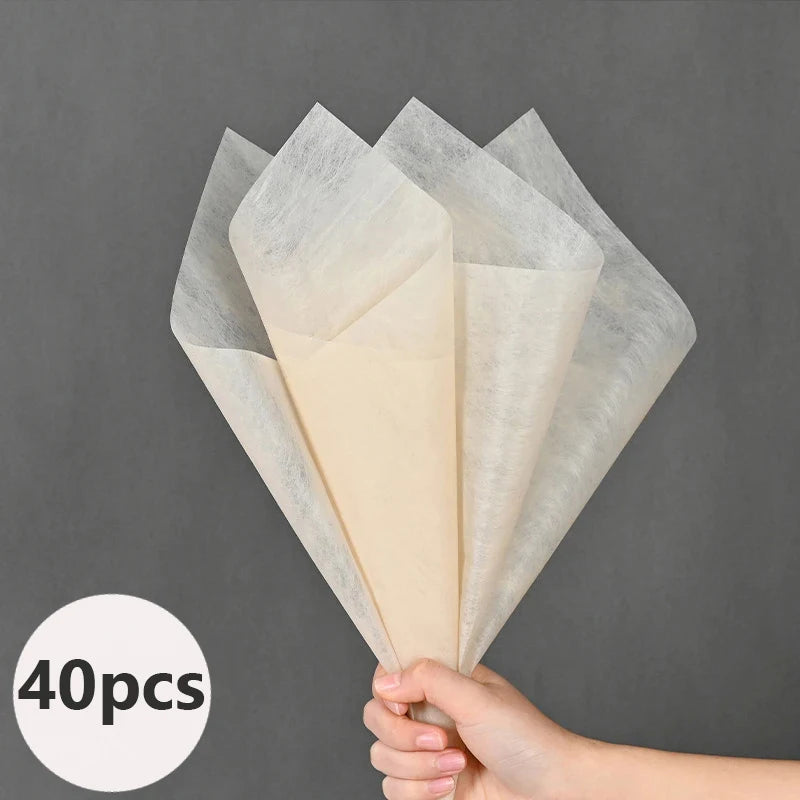 40pcs Milk Cotton Tissue Paper for Flower Wrapping | DIY Bouquet Craft Supplies detail view