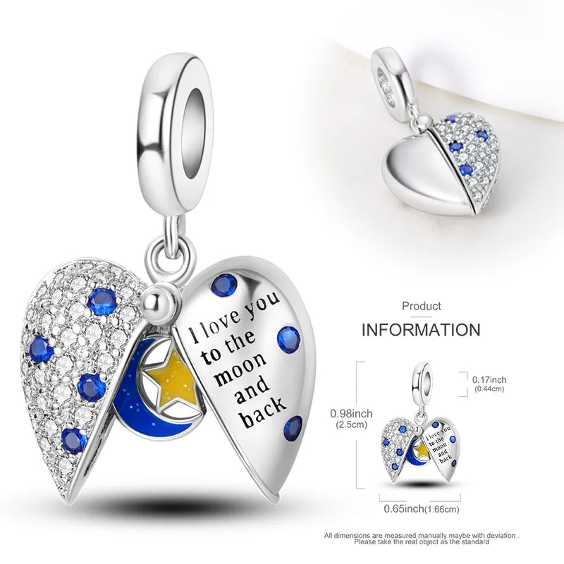 New 925 Sterling Silver Openable Charm Beads Matryoshka Mummy Easter Egg Whale Pendant F detail view