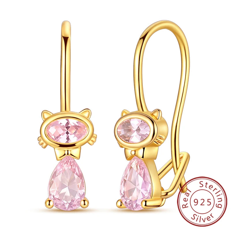 925 Stainless Steel Stud Earrings For Women Girls Simple Flower Bow Star Moon Zircon lifestyle view