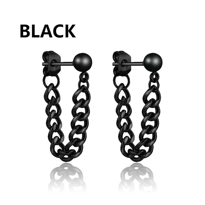 Cross Feather Stud Earrings Set | Unisex Stainless Steel Punk Jewelry alternate view