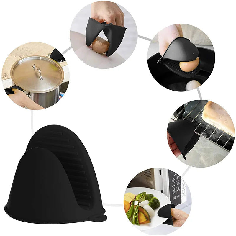 Silicone Heat Resistant Pinch Mitts | Anti Scalding Non Slip Oven Gloves for Cookin additional angle