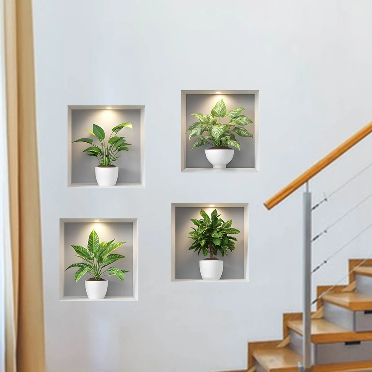Green Plant Wall Stickers | Modern Home Decor Set