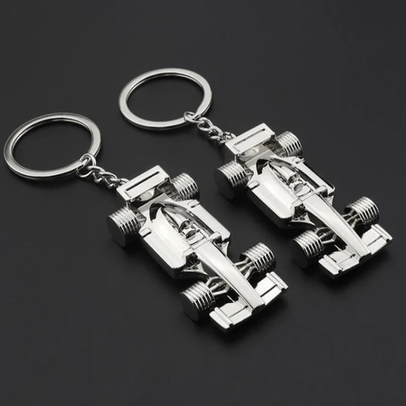 Mini Formula 1 Racing Car Keychain | Zinc Alloy Key Ring for Men detail view