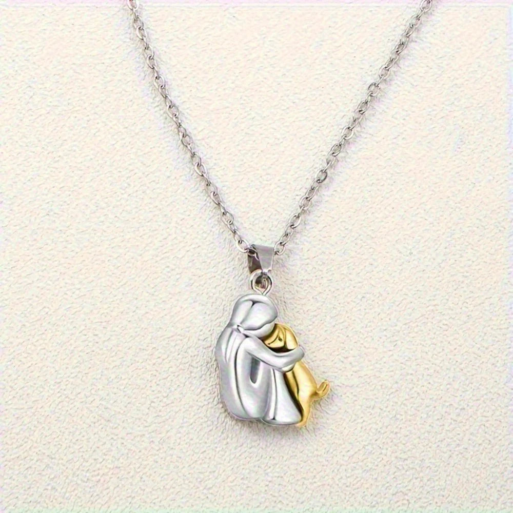 Cute Girl Puppy Pendants Necklaces Fashion Simple Personalized Alloy Women and Dog Nec close-up view