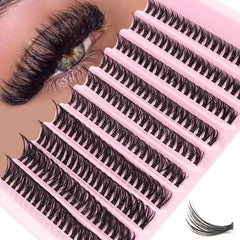 Lash Clusters D Curl Individual Lashes Fluffy Volume DIY Eyelash Extensions Thick Cluster Lashes for Home Use
