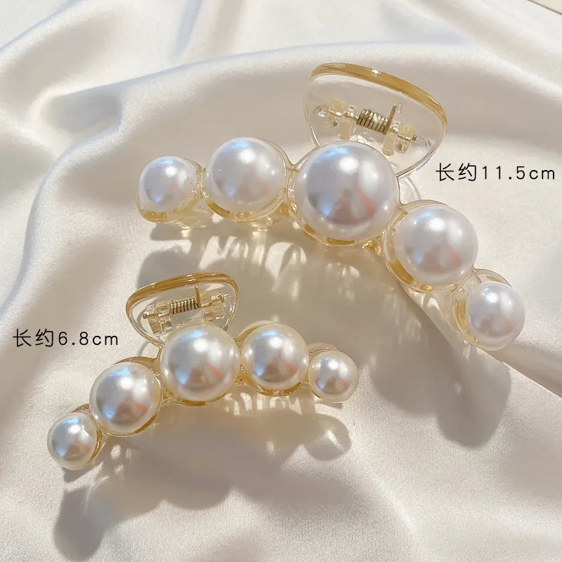 Simulated Pearl Hair Claws for Women Korean Acrylic Hair Clips Girls Large Size Bar additional angle