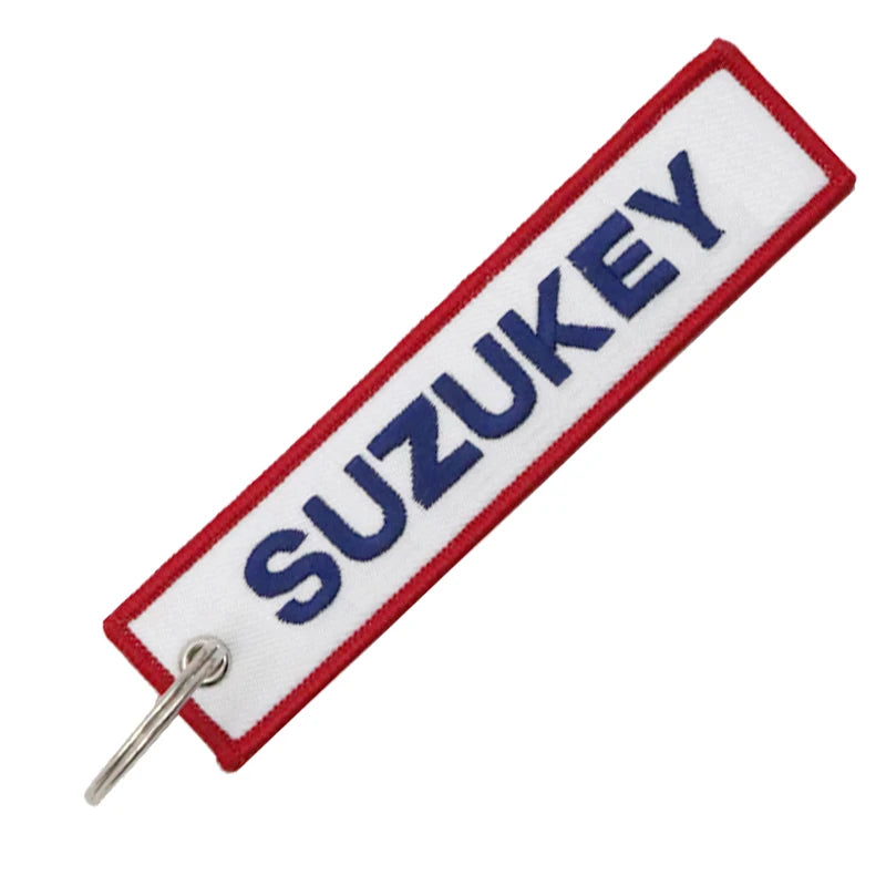Motorcycle Keychain Double Sided Embroidery | Fashion Key Ring Gift additional angle