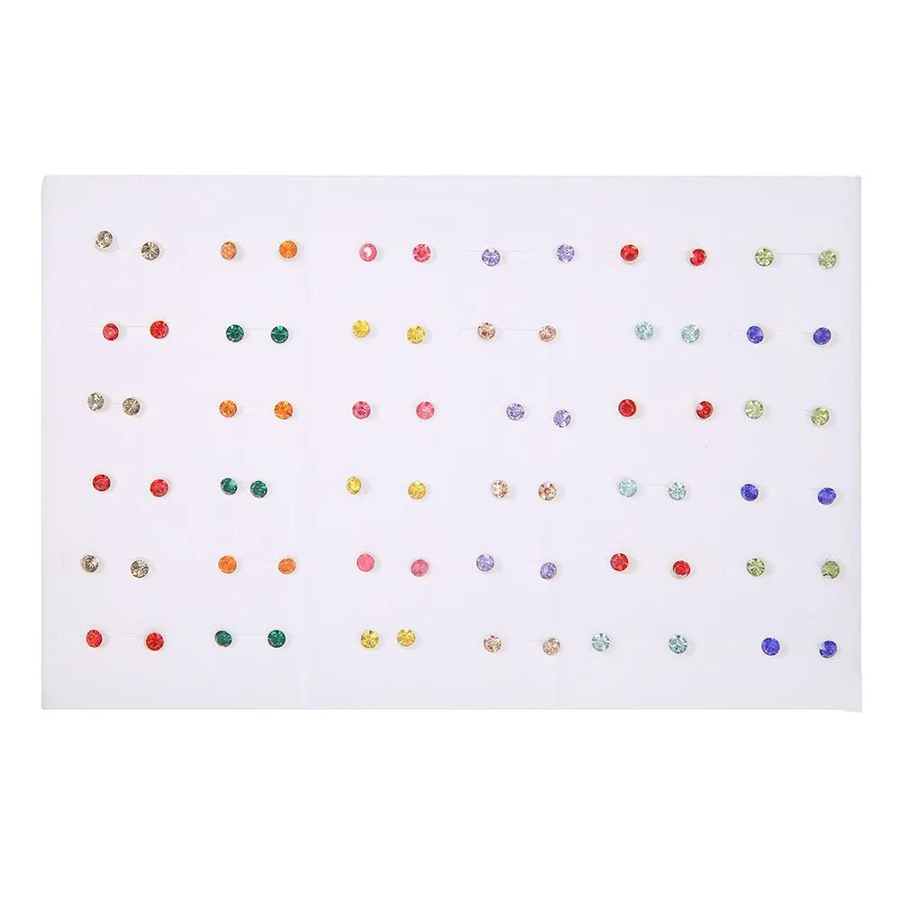 Fashion Geometric 36 Pairs/Lot Mixed Styles Small Stud Earrings For Women Lady Starfi alternate view