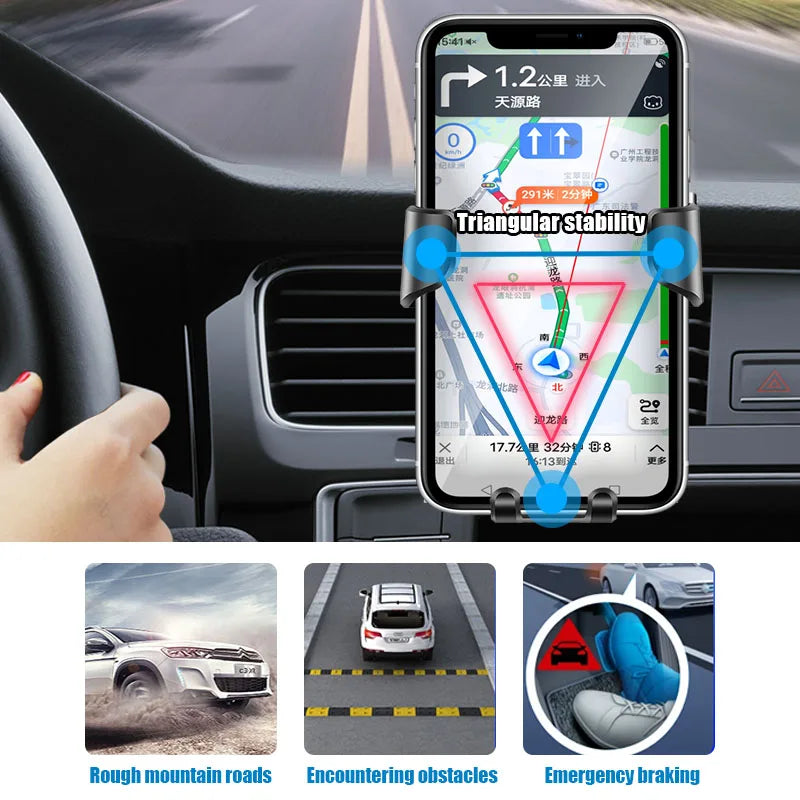 Gravity Car Phone Holder for Citroen | Auto-Clamp Air Vent Mount additional angle