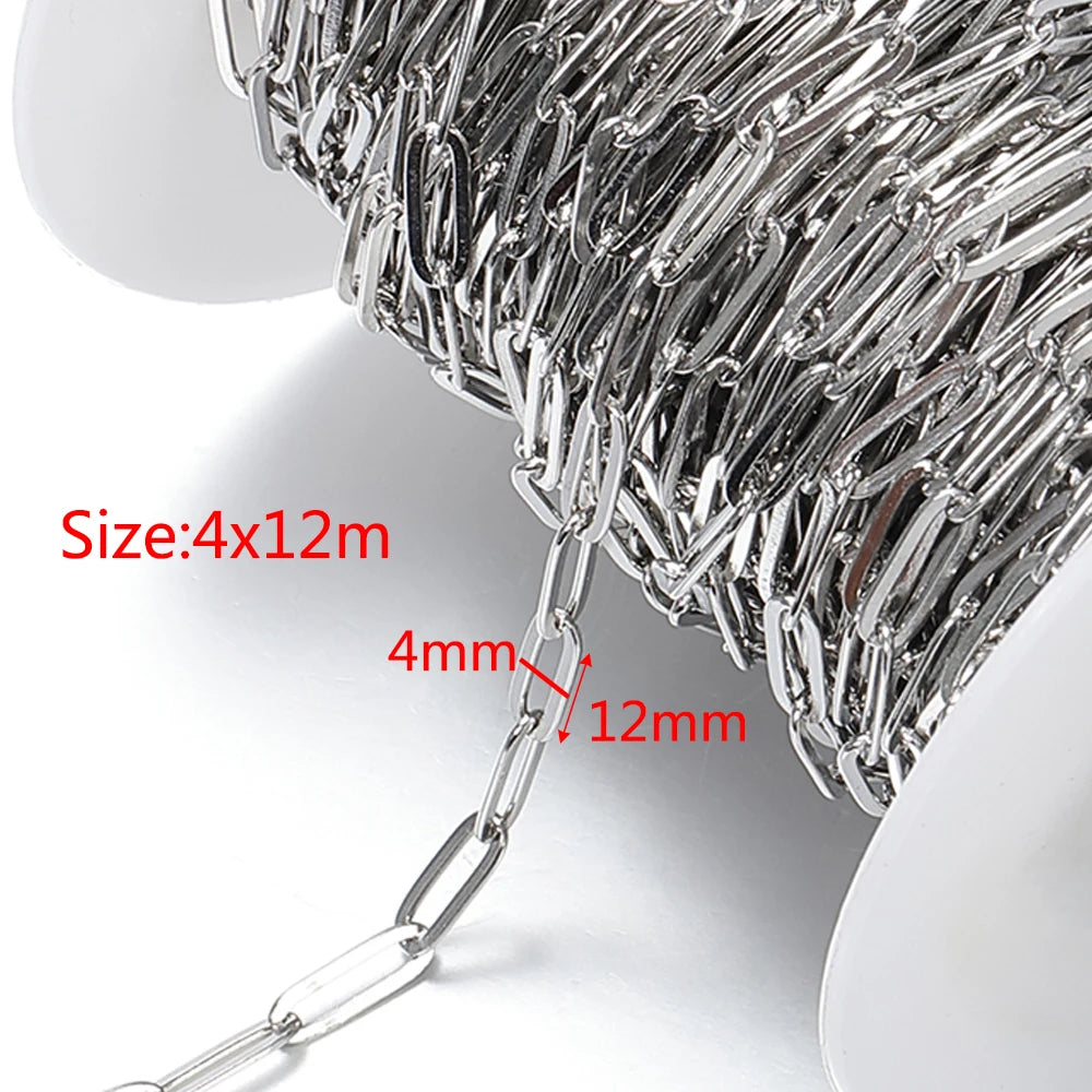 2Meters Stainless Steel Link Cable Gold Chains for DIY Jewelry Making Rolo Chain Bead alternate view