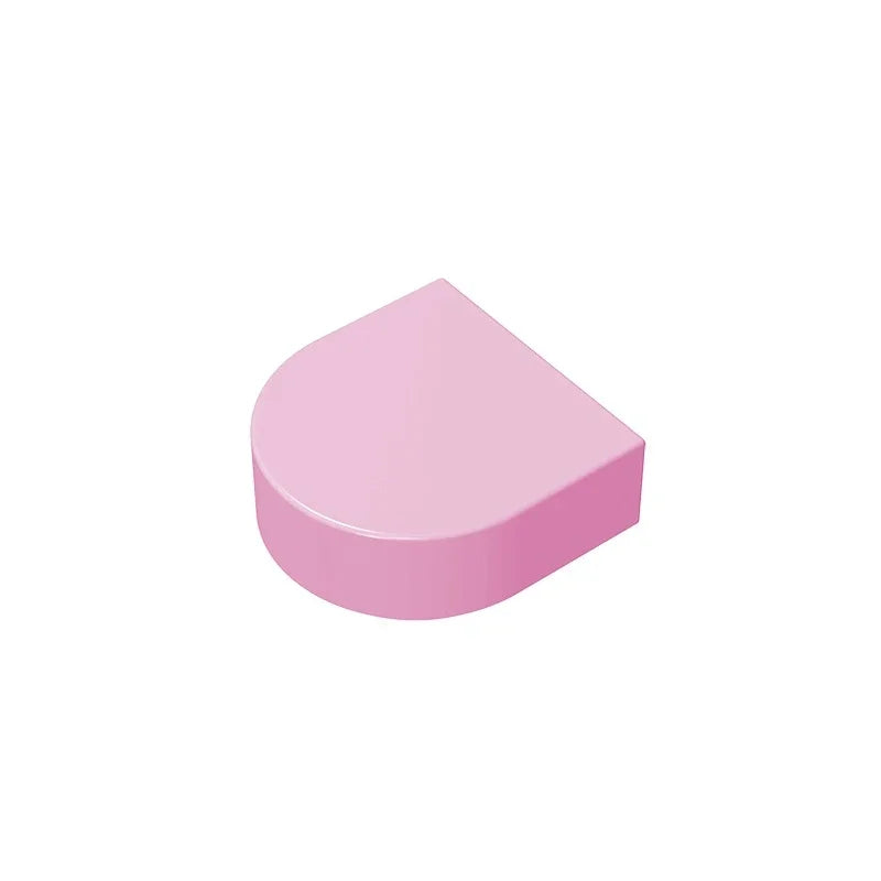 Gobricks Tile Round 1 x 1 Half Circle Extended | Compatible Brick Building Block detail view