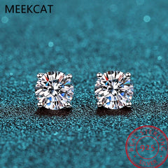 2.0ct Moissanite Earrings for Women Lab Grown Diamond Ear Studs 925 Sterling Silver Fine Jewelry Bri