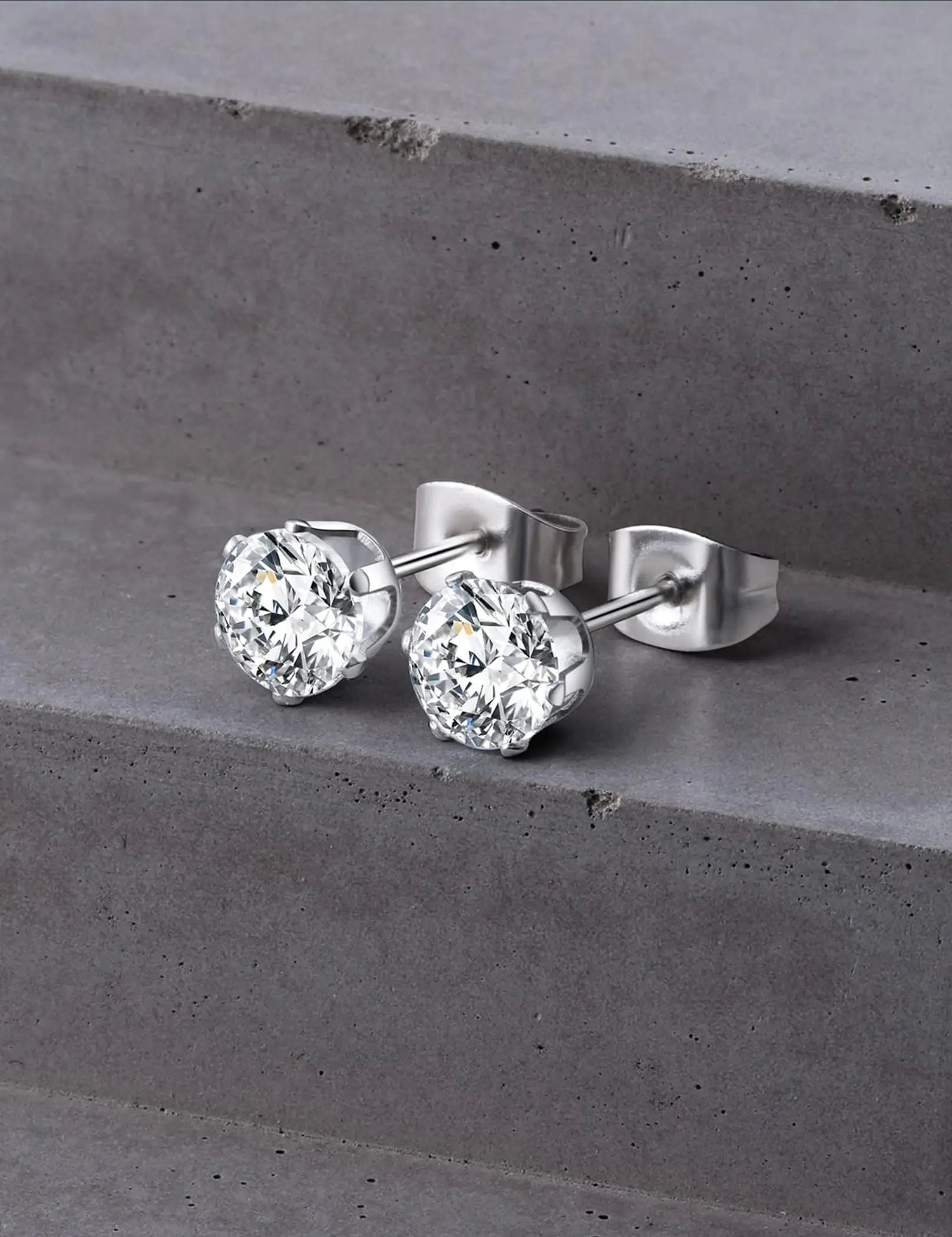 Surgical Steel Earrings Women's Earrings Hypoallergenic Earrings Set Men's Earrings 12 Colors CubicZirconia Studs Earrings