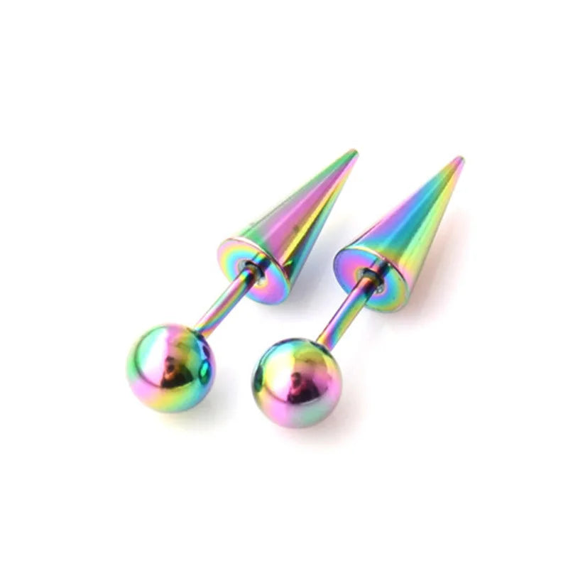 1Pair 16G 316L Stainless Steel Spike Stud Earrings, Screw Back Cartilage Tragus Conch He detail view