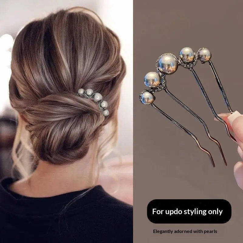 1Pcs Pearl Hair Fork Hair Clip Hairpins Metal U-Shaped Hair Sticks Combs Women Girl Hair Accessories Ornament Styling Tool〔CC55〕