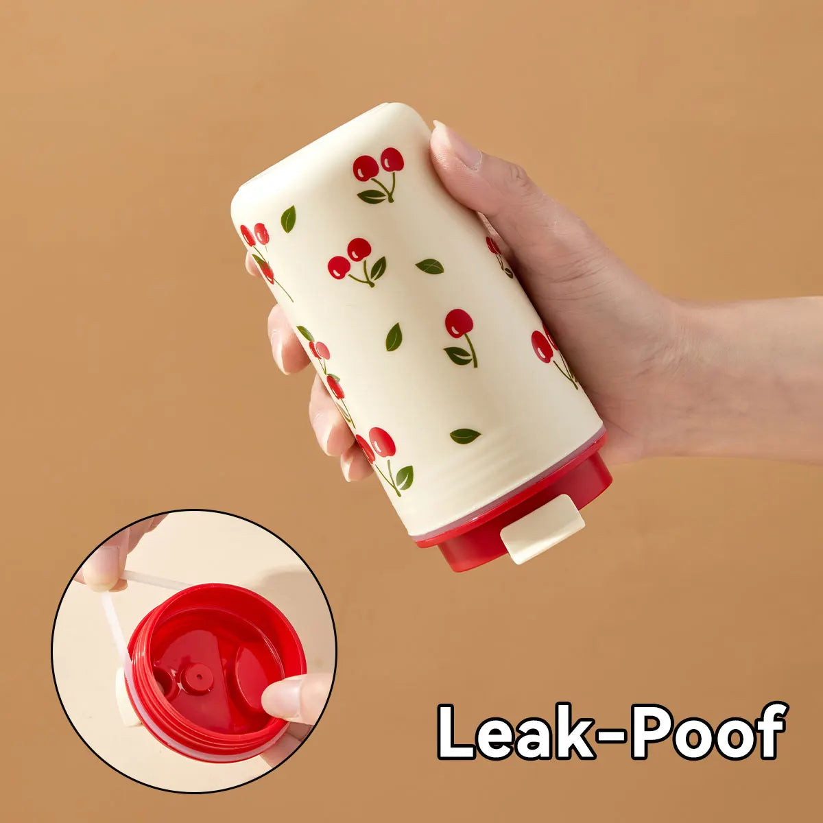 WORTHBUY Travel Portable Plastic Coffee Mug With Nylon Rope Student Leak Proof Wate additional angle