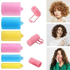 Soft Sponge Foam Hair Rollers | DIY Curling Kit for Natural Bouncy Curls