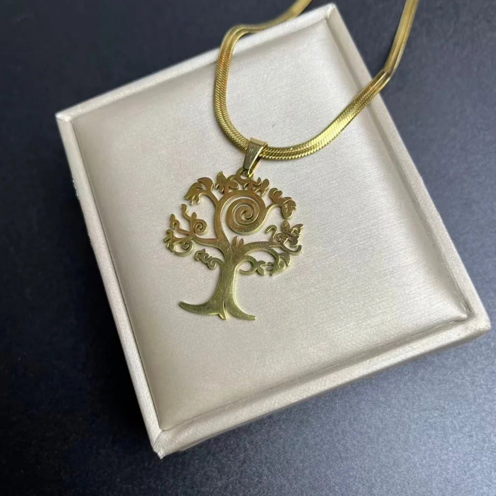Tree of Life Pendant Necklace | Stainless Steel Family Tree Jewelry for Men and Women alternate view