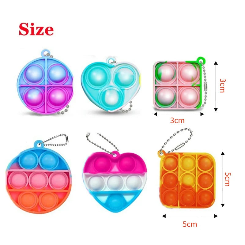 Pop Keychains Fidget Toys Bulk | Stress Relief Sensory Prizes for Classroom additional angle