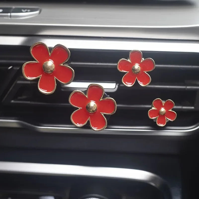 4Pcs/set Car Air Outlet Perfume Clip Cute Flower Aromatherapy Clip Mini Decoration Ca alternate view