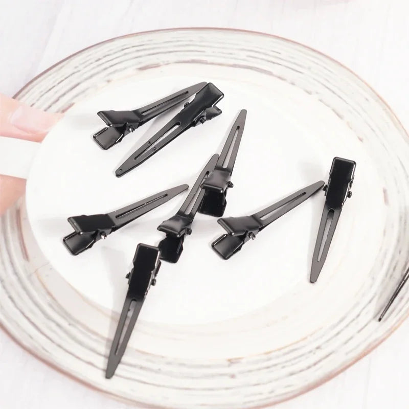 10PCS Black Duckbill Hair Clips Nonslip Alligator Hair Clips Barber Salon Styling Dying Hair Accesso