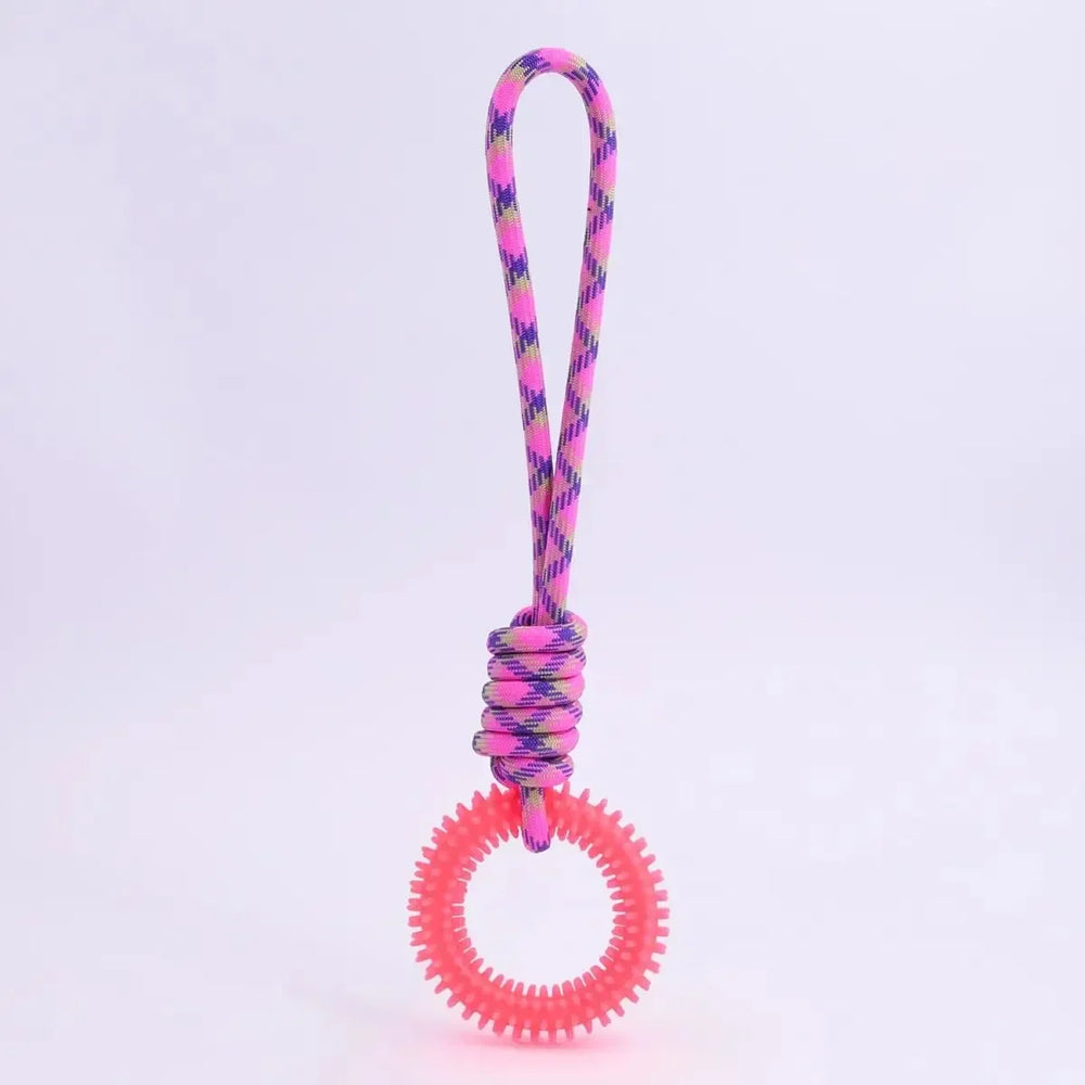 Dog Toys Chew Resistant Nylon Rope Toys Pet Colorful Woven Knot Rubber Toys Dog Self alternate view