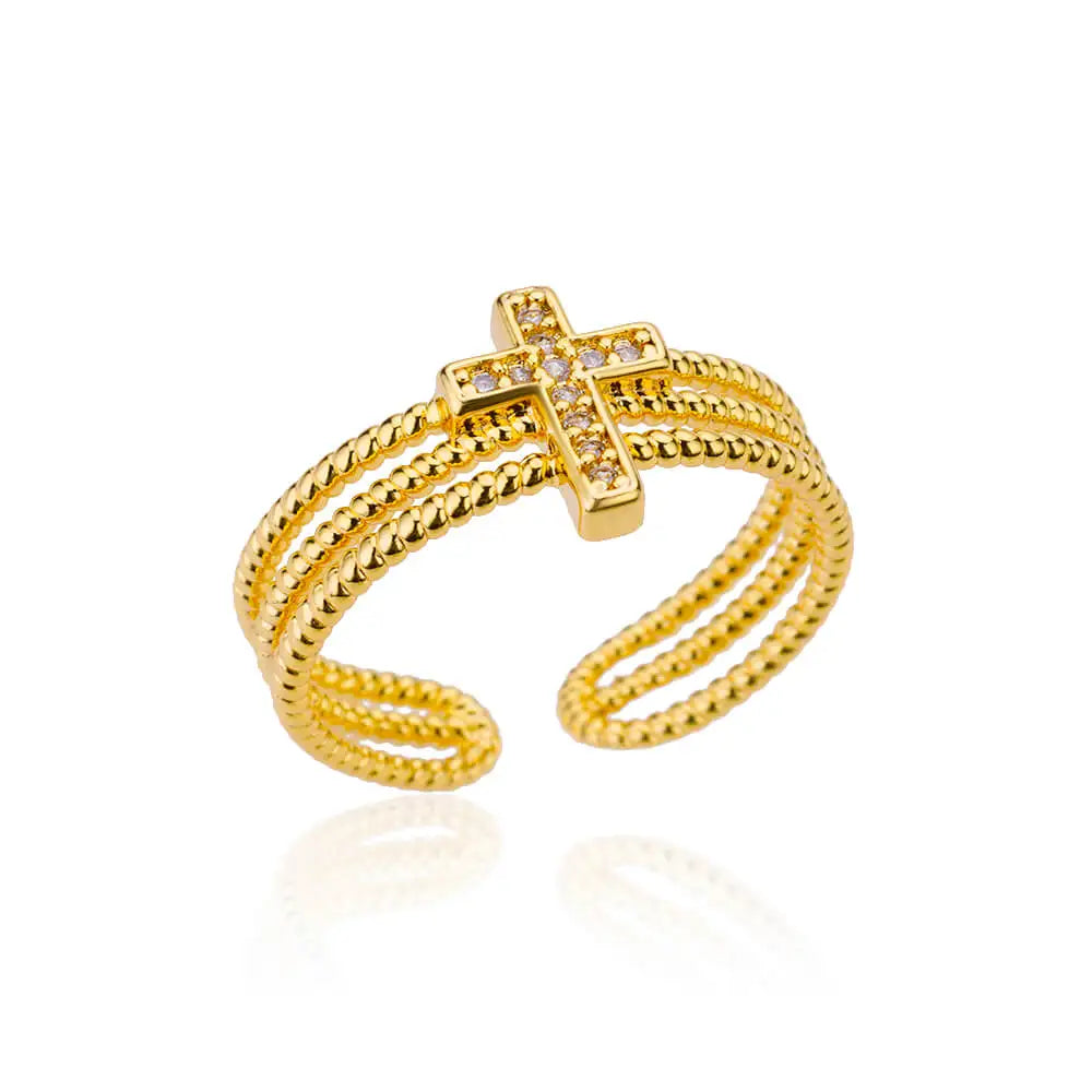 316L Stainless Steel Rings for Women Gold Color Never Fade Luxury Classic rings weddi lifestyle view