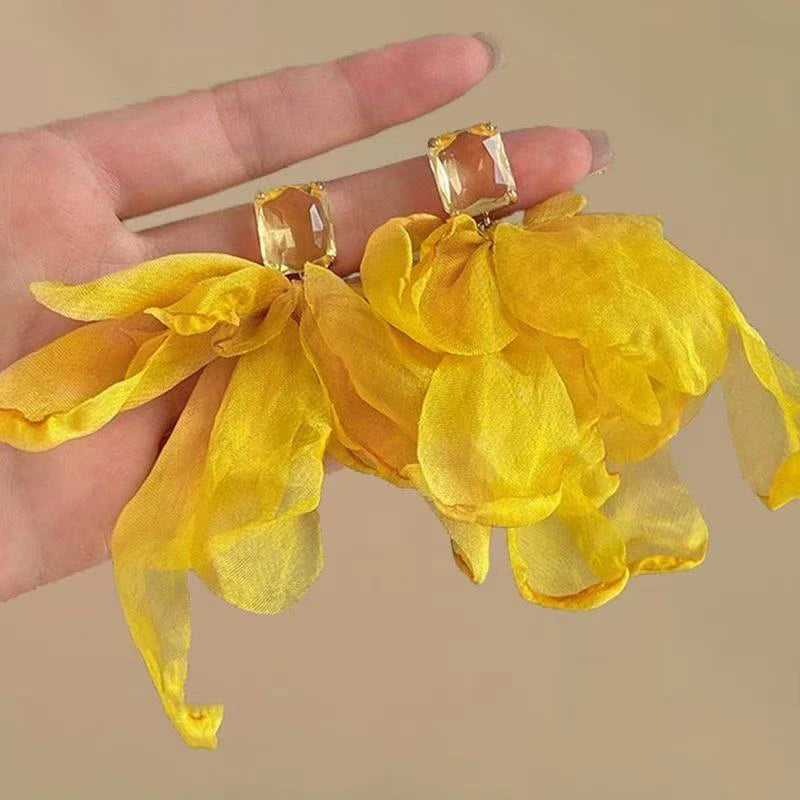 Cute Summer Flower Earrings Handmade Vacation Bohemian Earrings Exaggerated Beach W additional angle