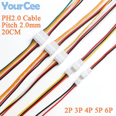 10Pcs 20CM JST PH 2.0 Connector Plug Jack Male Female 2/3/4/5/6 Pin Micro Cables JST PH 2.0mm Male Female Connectors