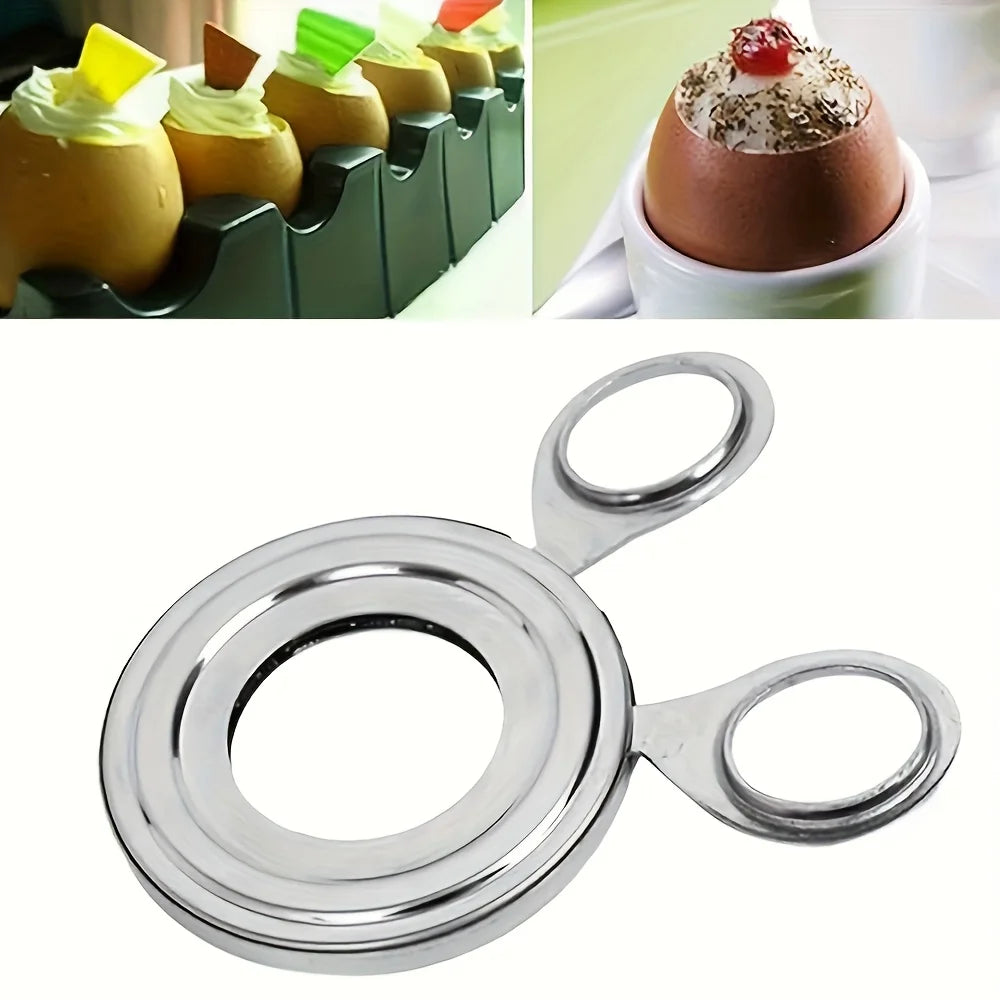 Portable Stainless Steel Egg Topper Tool | Easy Perfect Egg Cracker for Breakfast lifestyle view