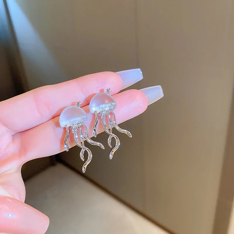 Korean Octopus Deep-Sea Jellyfish Elves Stud Earrings
