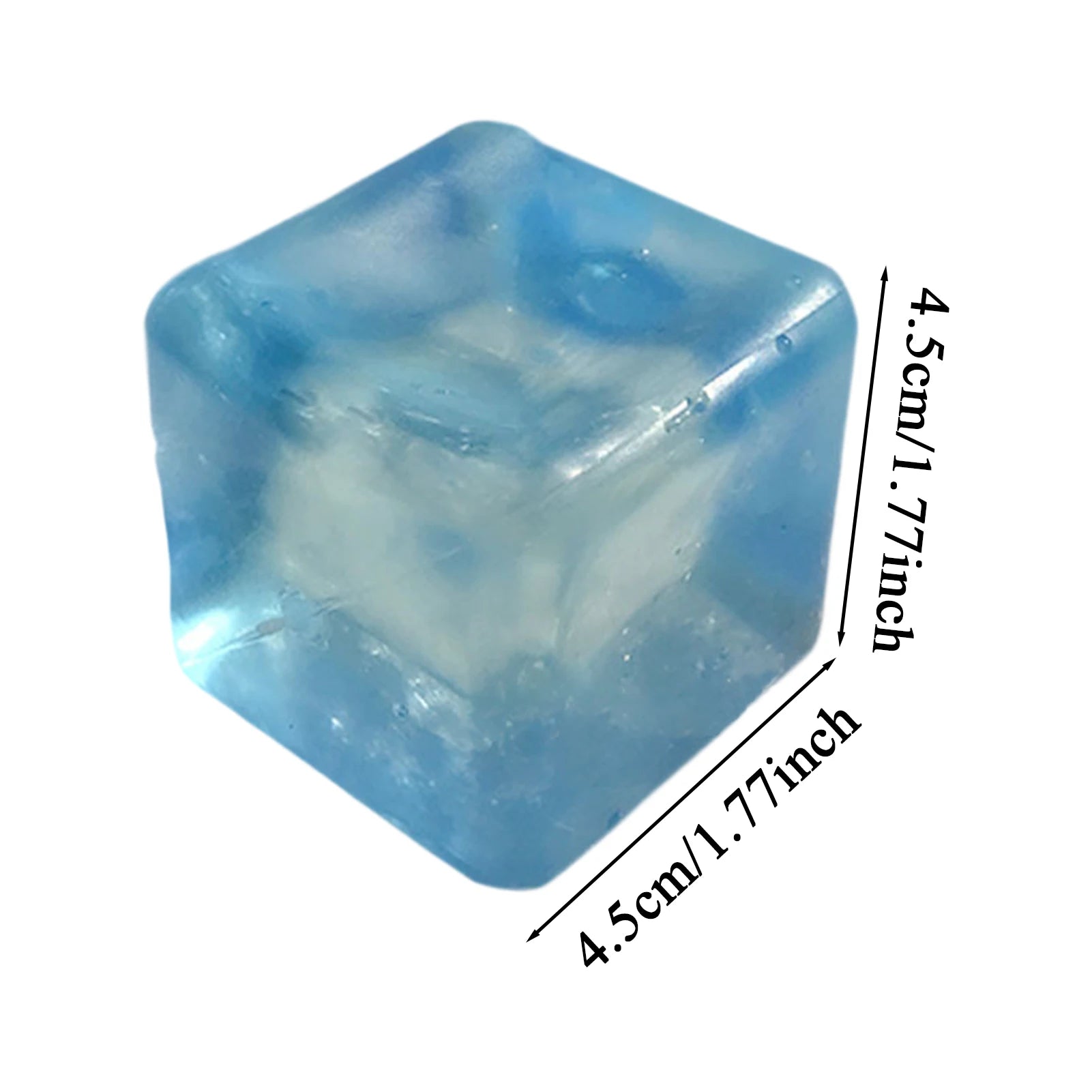 Maltose Cube Stress Squeeze Toy | Slow Rebound Polar Light Colorful TPR Block close-up view